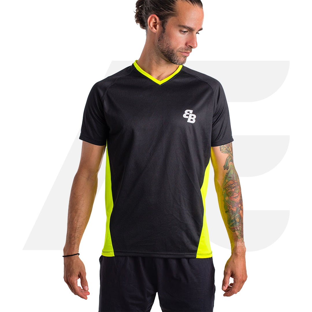 ZEPPO - T-SHIRT UOMO NERO/GIALLO FLUO - BELEN BERBEL